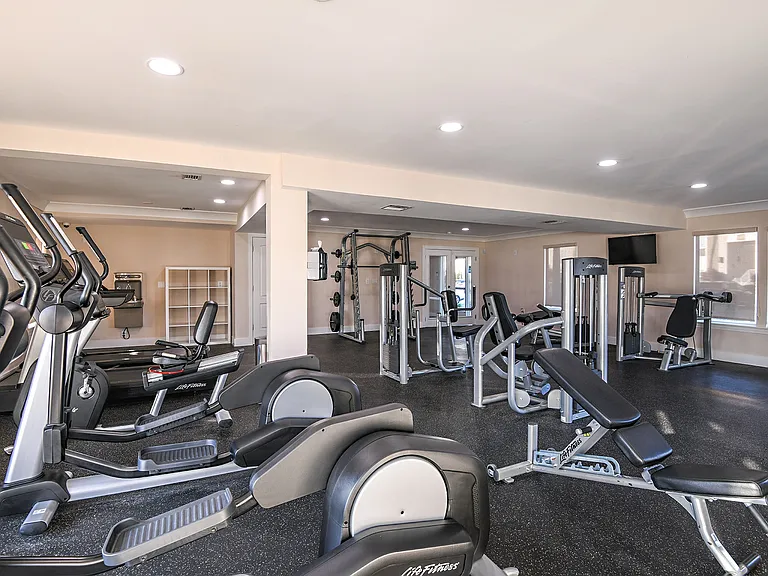 Fitness center with cardio and weight equipment