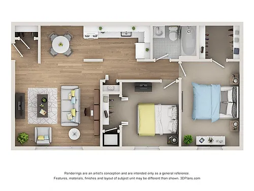Floor plan Two Bed One Bath Renovated