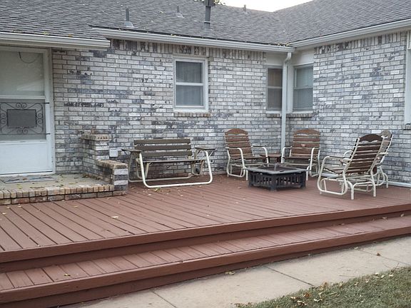 Newly stained deck