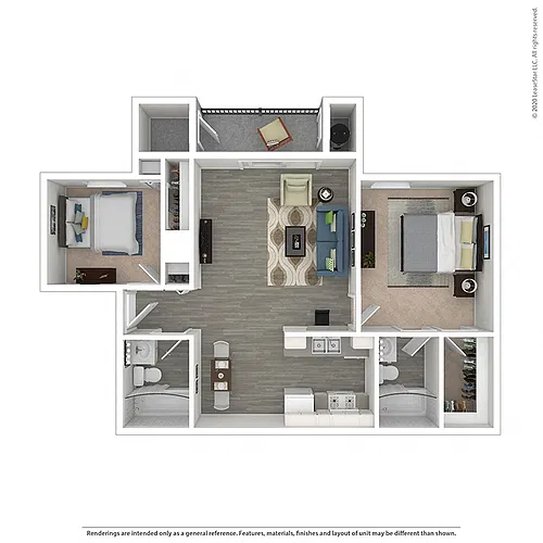Floor plan Two Bedrooms