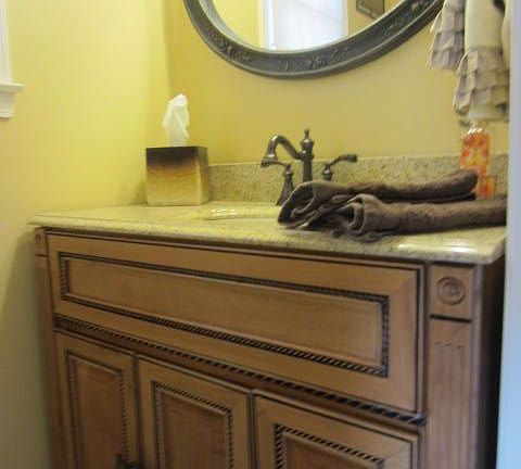new powder room w/granite 