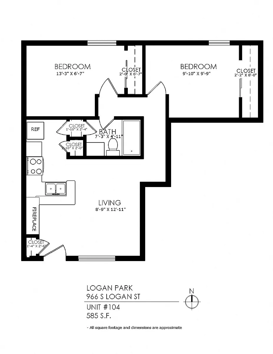 Floor plan 2 Bedroom 1 Bathroom