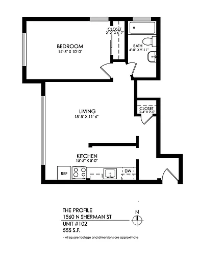 Floor plan 1 Bedroom