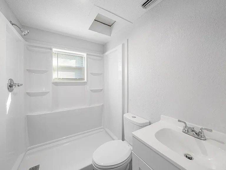 Upstairs bathroom with walk-in shower
