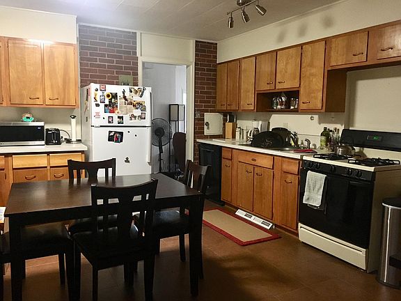 Representational kitchen as decorated by previous tenant