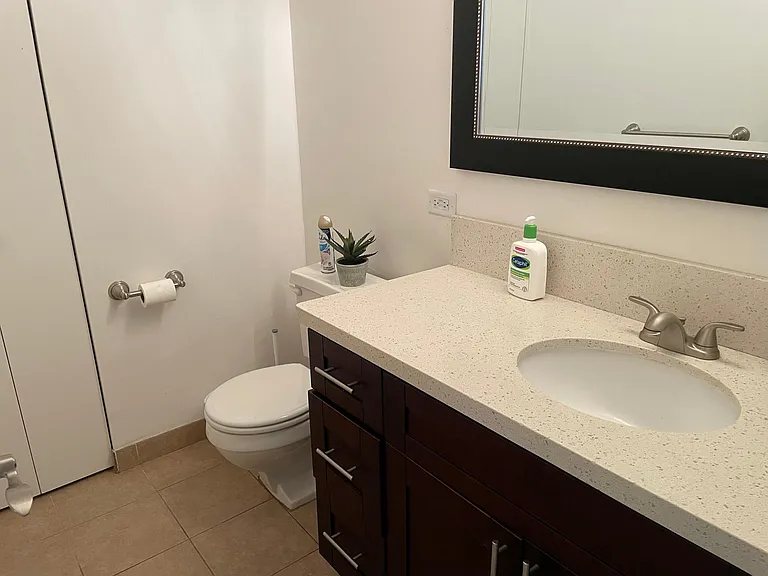 1/2 bath off kitchen with Linen closet