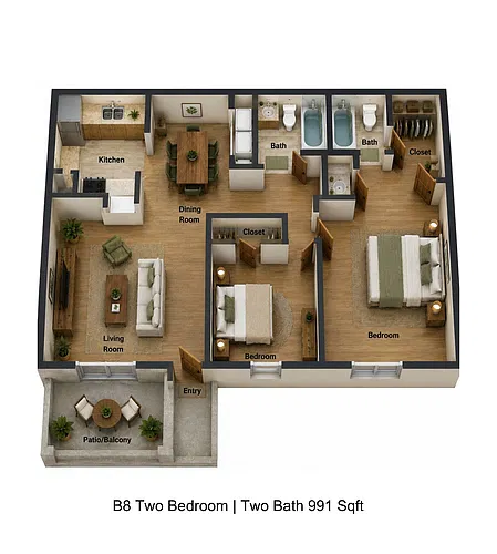 Floor plan 2 bedroom 2 bath