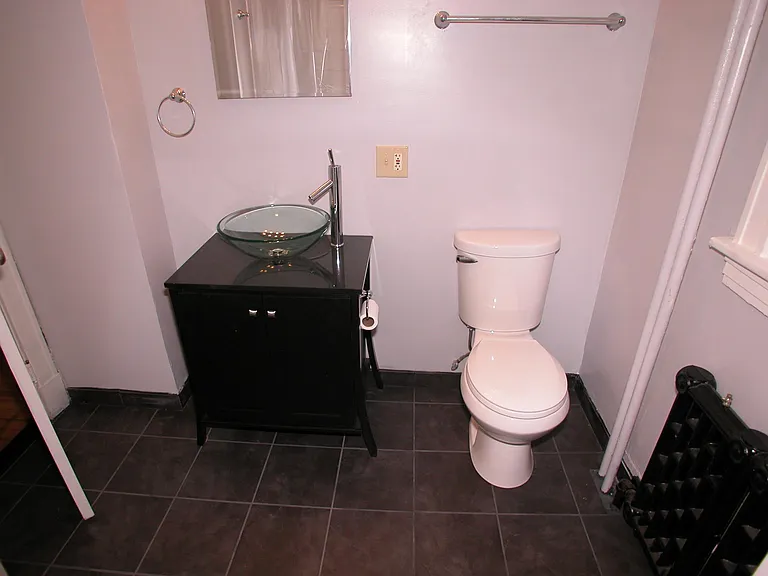 Main bath with glass sink