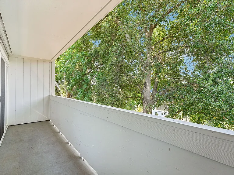 Private balcony in 2 bedroom flat.