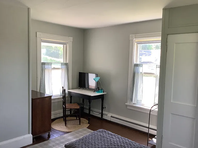Bedroom 2 for Study or occasional guest room. Roku TV. Overlooks village street.