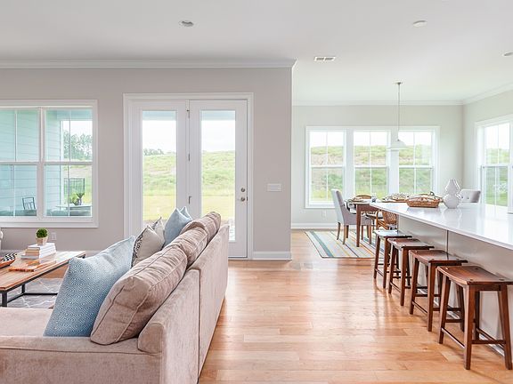 Great room adjacent to kitchen