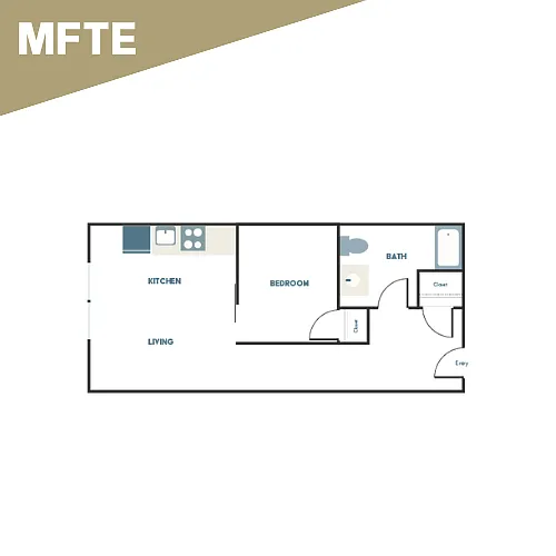 Floor plan 1x1 - B2 - Affordable