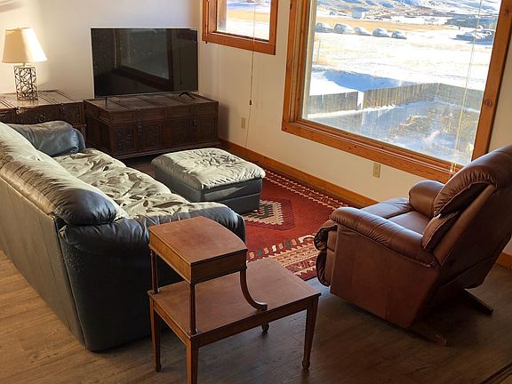 Livingroom with a view of the Beartooth Mt.