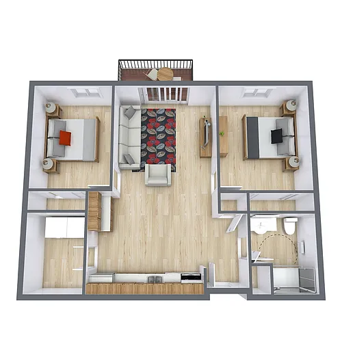 Floor plan Two Bedroom 21B