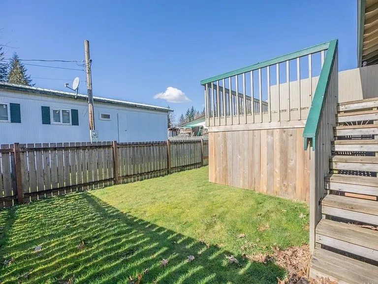 Fenced backyard