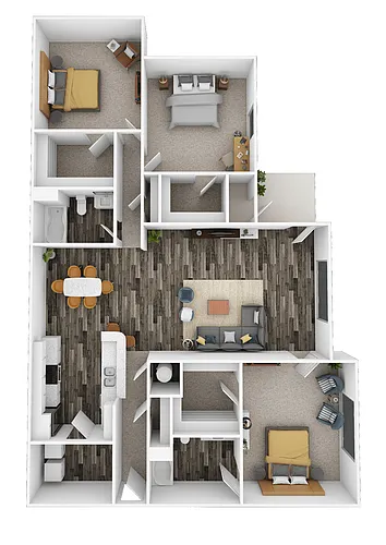 Floor plan 3 Bedroom 2 Bath