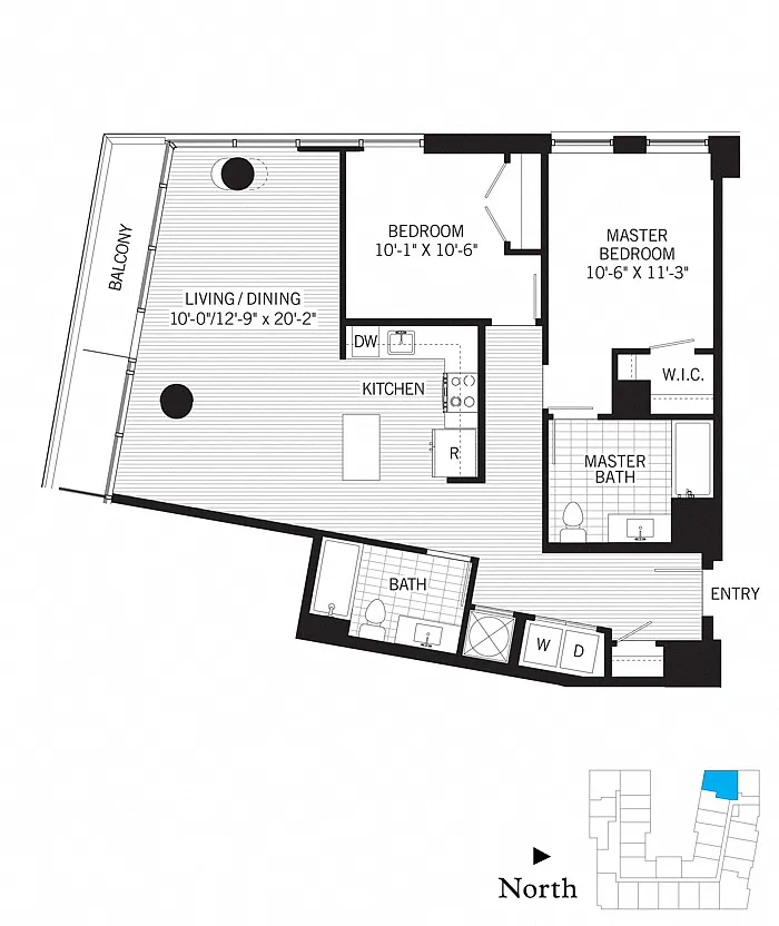 Floor plan 2 Bed - 2 Bath | b04a