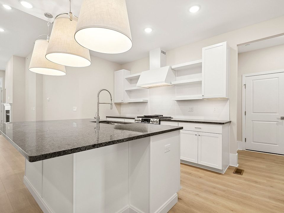 Kitchen with floating shelves