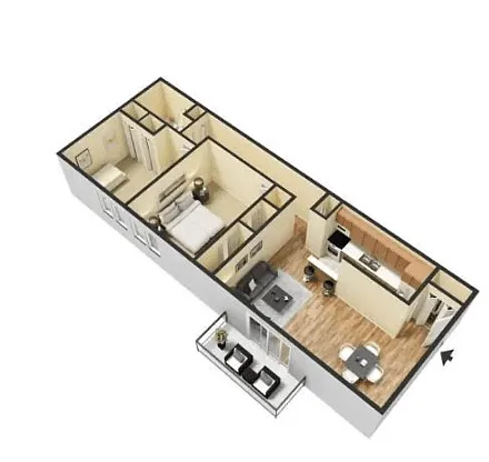 Floor plan 2 Bedroom 1 Bathroom