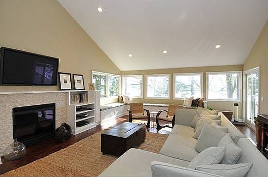 Built-ins and gas fireplace