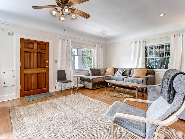 Double Large Living Room, Large Bright Windows, Neutral Colo