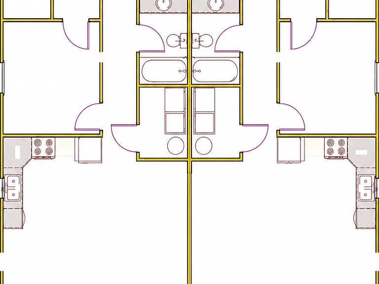 Efficient 1010 sq ft layout with two full bathrooms.