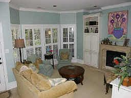 family room w f/plc off kitchen