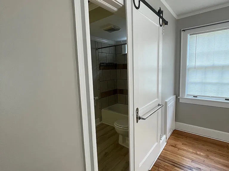 Barn sliding door from Bedroom to Bathroom