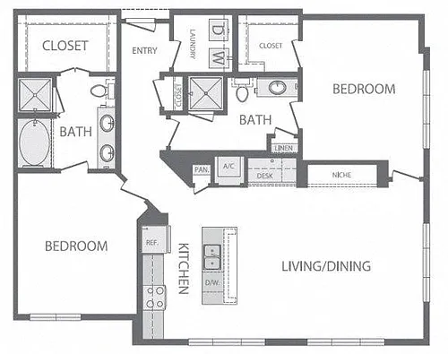Floor plan B7 2Bed 2Bath