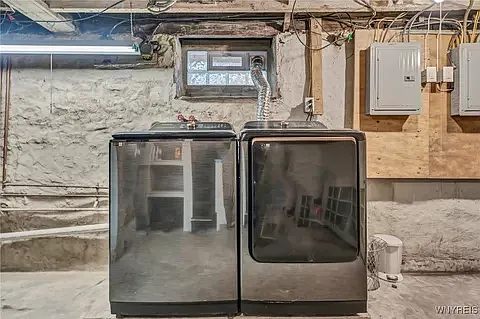 2 year old washer/ dryer on site in basement for your use (shared).
