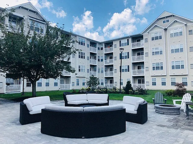 Outdoor patio with lounge seating