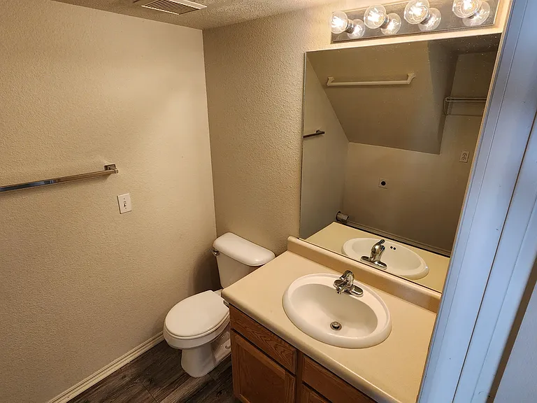Ground floor half bath, with washer and dryer (electric) hookups
