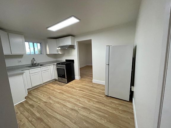 Bright kitchen with space for a small table and chairs