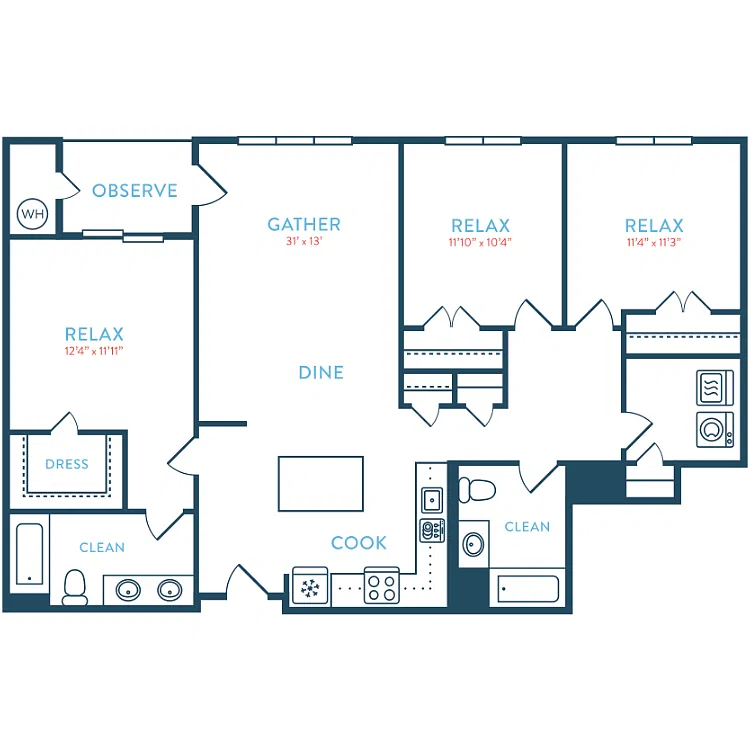 Floor plan 1399 Waypointe C1