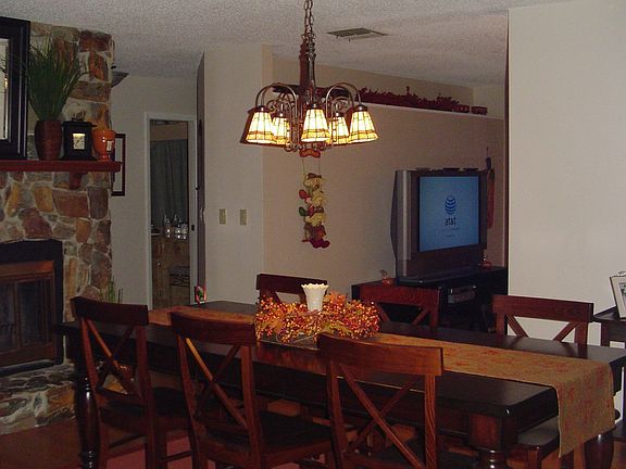 Fireplace in dining room 