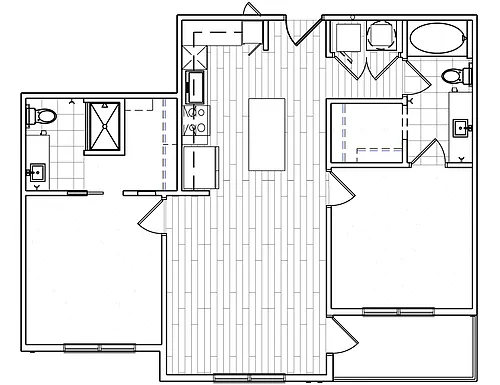 Floor plan 2x2 980 sqft