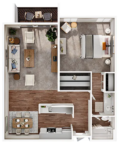 Floor plan 1 Bed, 1 Bath