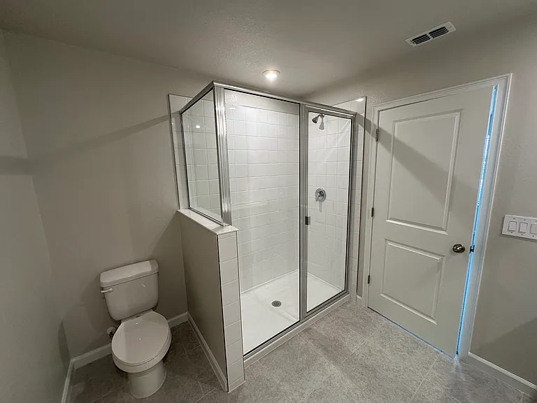 Primary Bathroom Shower and Toilet Area