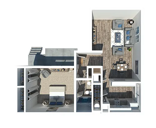 Floor plan 1 Bedroom 1 Bath