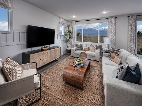 Great room in the 3528 floorplan at a Meritage Homes community in Redlands, CA.