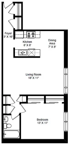 Floor plan 1 Bedroom