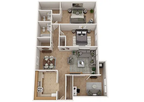 Floor plan Two Bedroom Den