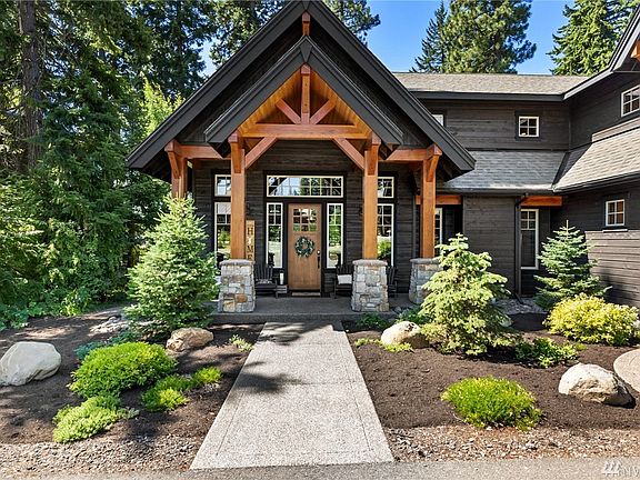 Front Entrance. The home just received new mulch in the flower-beds. 