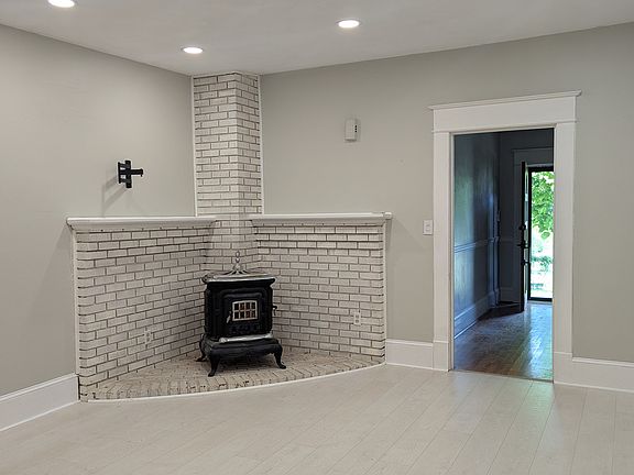 Decorative chimney in living room