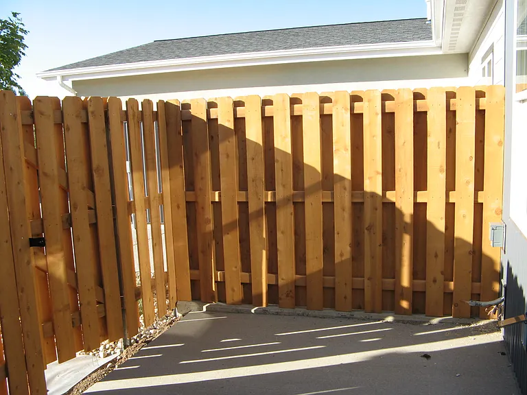 fenced patio