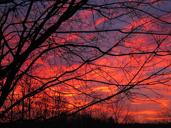 kitchen window sunset