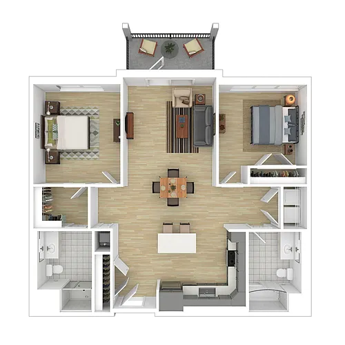 Floor plan Two Bedroom Two Bathroom - Market