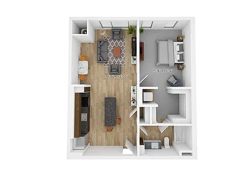 Floor plan 1BR-C