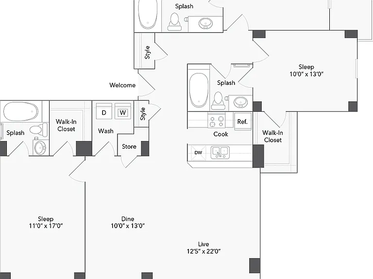 Durham | 3-Bedroom Floorplan Durham | 3-Bedroom Floorplan