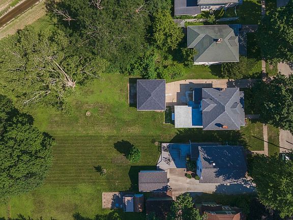 Drone over house showing yard